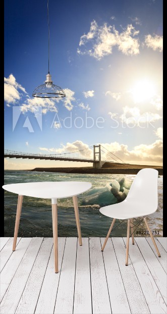 Picture of Bridge over Jokulsarlon lagoon in Iceland